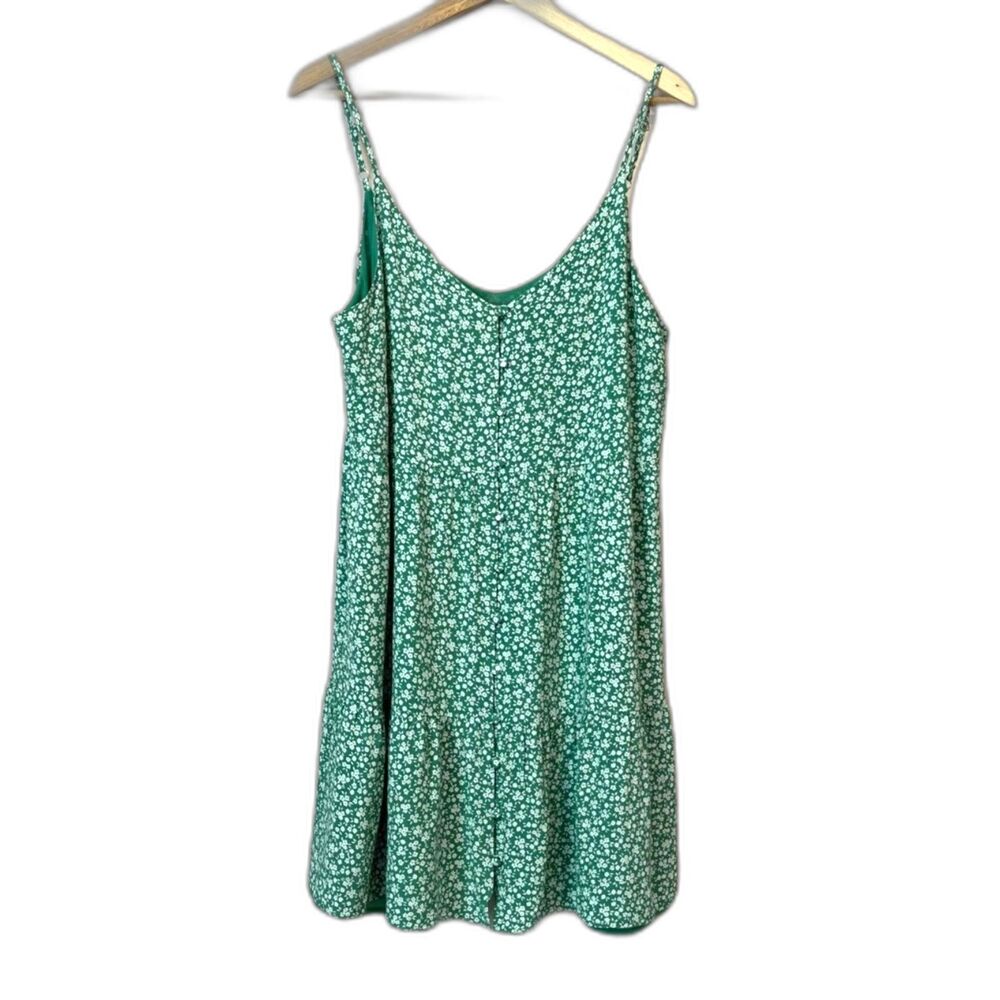 Rails Floral Mini Dress Medium Green Fairy Summer Boho Flounce Hem Y2K Girlhood